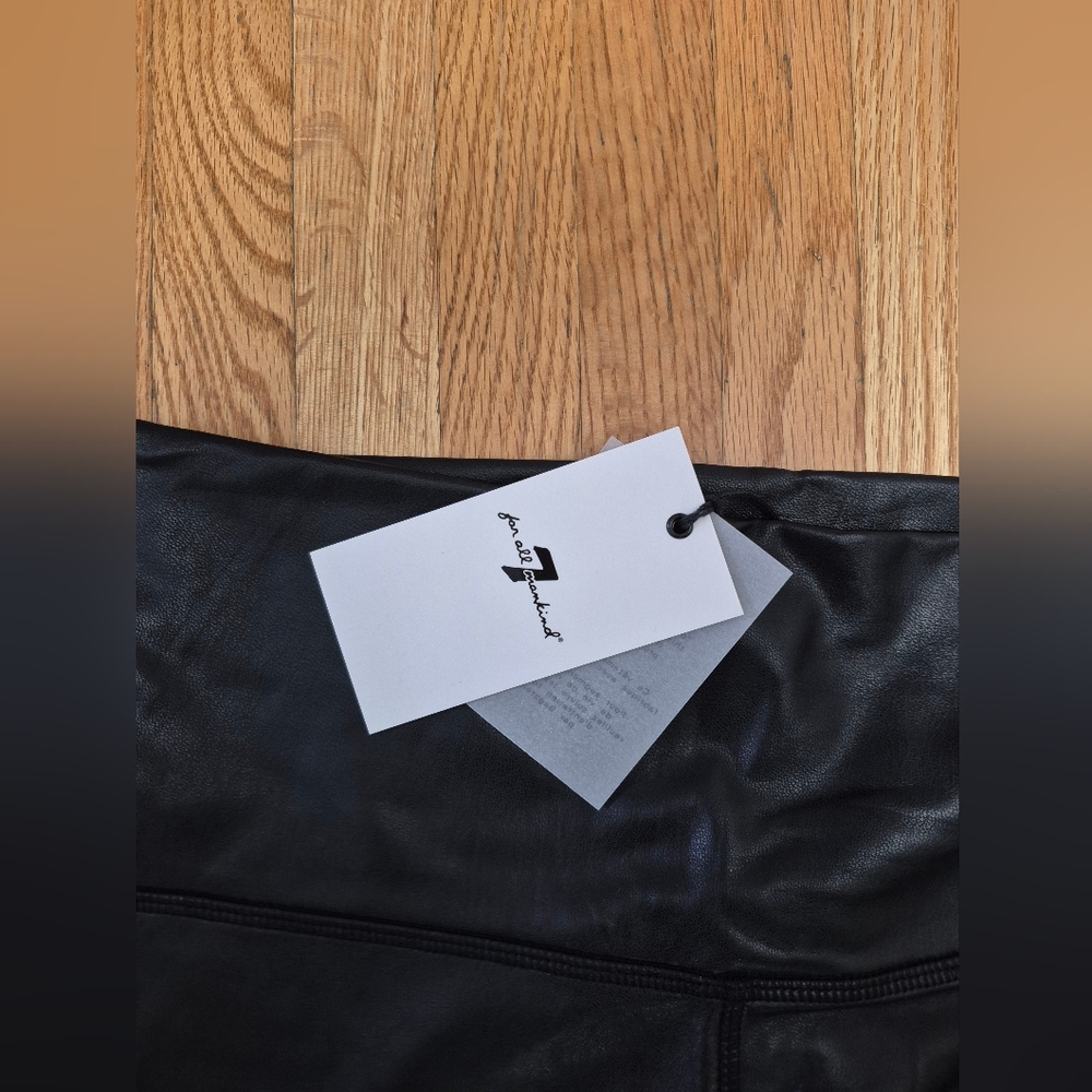 7 For All Mankind Black Faux Leather Pants - Picture 4 of 4